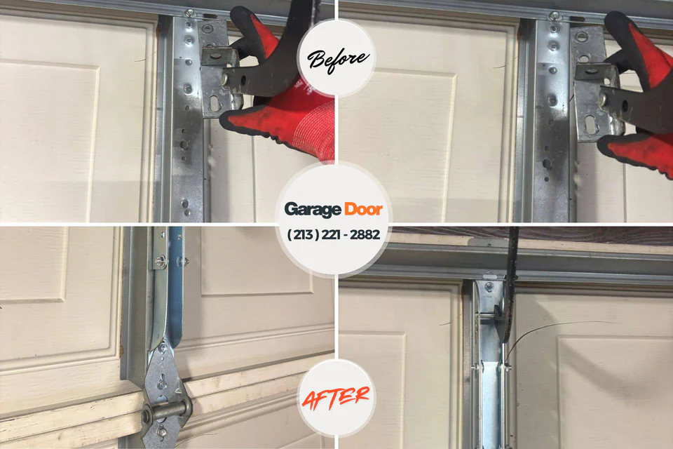 Before and after: garage door repair Avondale Estates, GA